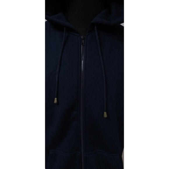 Goby Dream Wear Womens XL Dark Blue Fleece Full Zip Hooded Jacket Hoodie - Picture 4 of 11